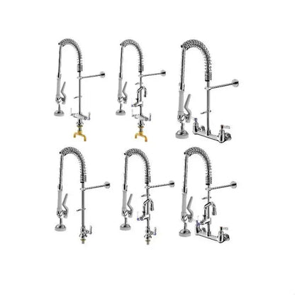 Sunmax Commercial Kitchen Faucet Long Spout Pull-Down Stainless Steel Restaurant Pre-Rinse Sense Faucet for Hotels Restaurants