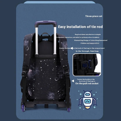 Japanese Korean Student Backpack Large Capacity Multi-Layer Breathable Design Waterproof Stylish Trolley for Stair Climbing