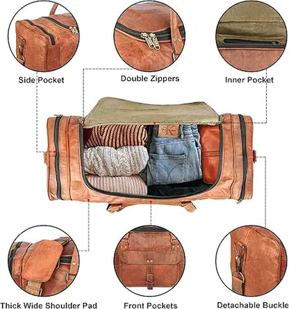 Luxury Zipper Duffle Bag Custom Pattern Genuine Leather for Men Women Business Outdoor Travel Designer Duffel Bag