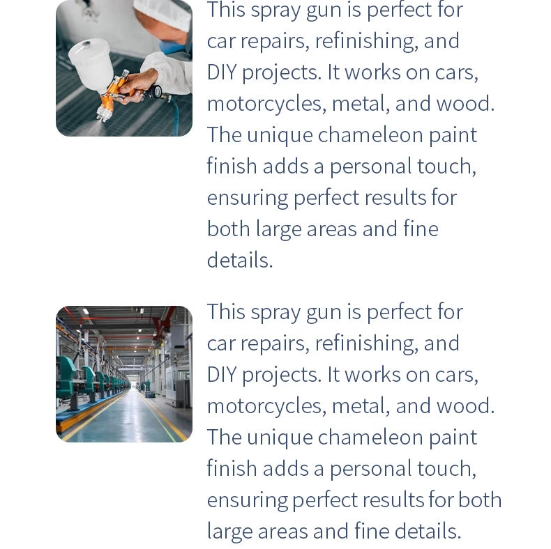 2025 New Arrivals Professional Car Painting Air Operated Gravity Feed 1.5/1.8/2.0mm Nozzle Size Aluminium Alloy Spray Gun