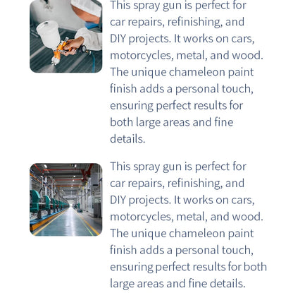 2025 New Arrivals Professional Car Painting Air Operated Gravity Feed 1.5/1.8/2.0mm Nozzle Size Aluminium Alloy Spray Gun