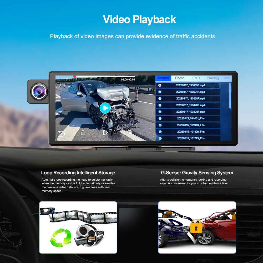 Portable 3 Channels Carplay Screen 10 Inch Suit for All Car Car Multimedia Bluetooth CarPlay Touch Screen Car Radio