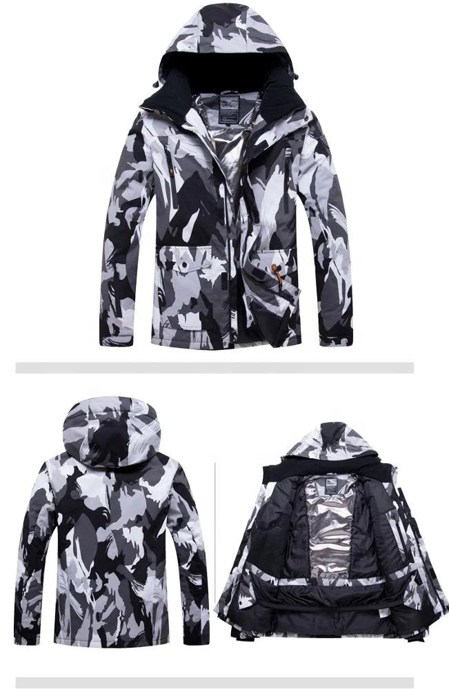 Wholesale Waterproof Allover Print Men's Ski Jacket, Mens Ski Wear, Ski Clothes for Men