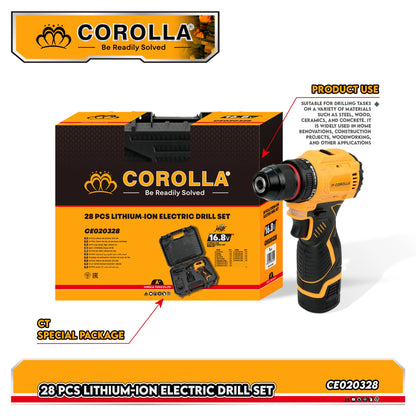 High Torque 16.8/21V Cordless Drill Set Rechargeable Brushless 40N Max Torque 1/2 Chuck 4A Battery OEM 800W Multi-Function