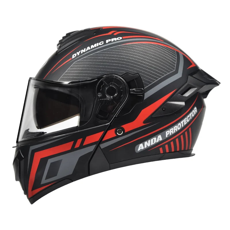 New Unisex Motorcycle Flip up Helmet ABS Safety Modular All Seasons 1 Year Warranty AD Dual Visor Unisex Cascos Para Moto Helmet
