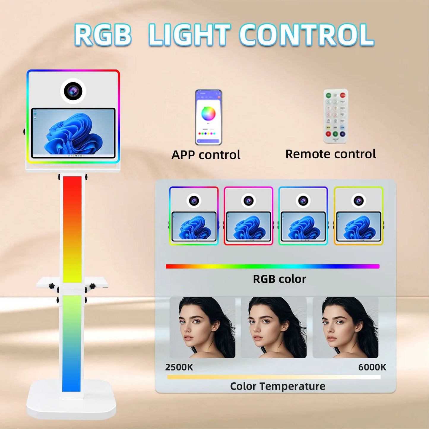 Passport Photo Booth Machine Selfie With 15.6 Inch Touch Screen DSLR Photo Booth Shell Compatible Camera Photobooth Box