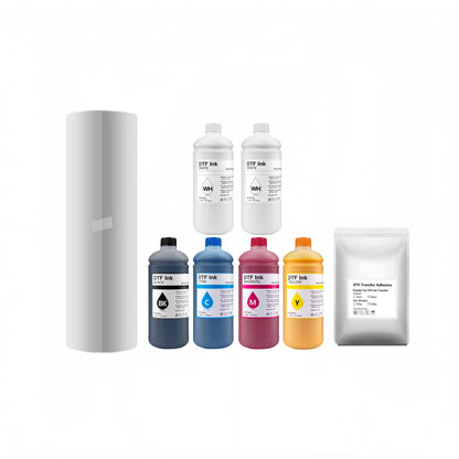 Top-Selling Haolic DTF Supplies Bundle: 250ml Ink + 1kg Scratch-Resistant Powder + 33cm X 100m PET Film for Small Business