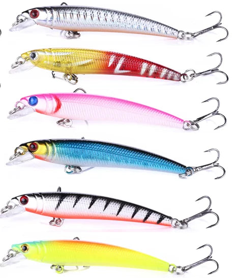 45pcs 30 Pieces Artificial Fishing Bait Sequins Hard Plastic Crankbait Pencil Popper Minnow Fishing Lure Combo