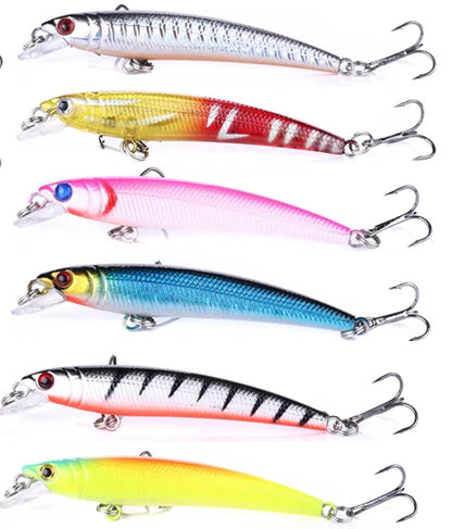 45pcs 30 Pieces Artificial Fishing Bait Sequins Hard Plastic Crankbait Pencil Popper Minnow Fishing Lure Combo
