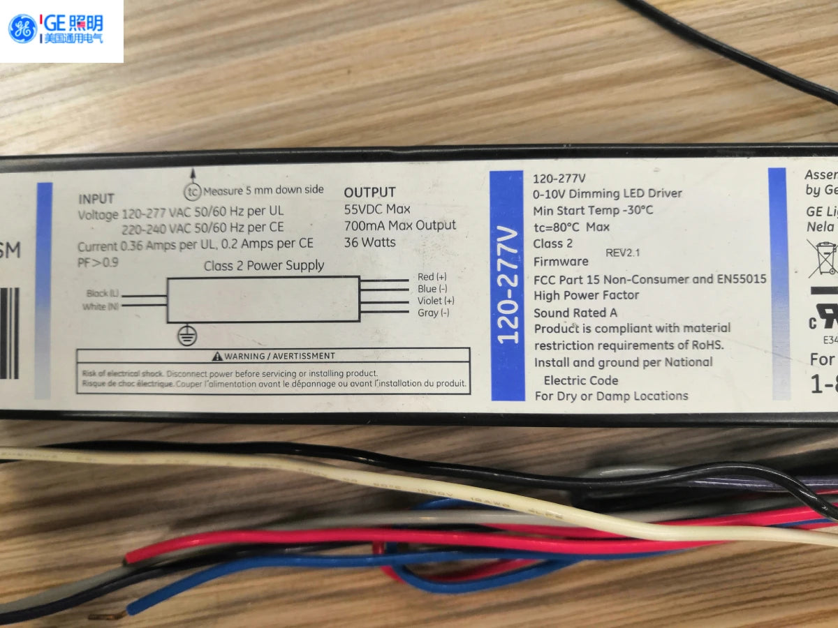 GE-UltraMax 120-277V Input 36W  700mA Max Output 84887 D036MP30X70V2SM 0-10V Dimming Programmable LED Driver