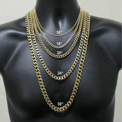 Hiphop Stainless Steel Necklace Curb Cuban Link Chain for Men Women Gold Color Solid Metal Punk Jewelry Gift