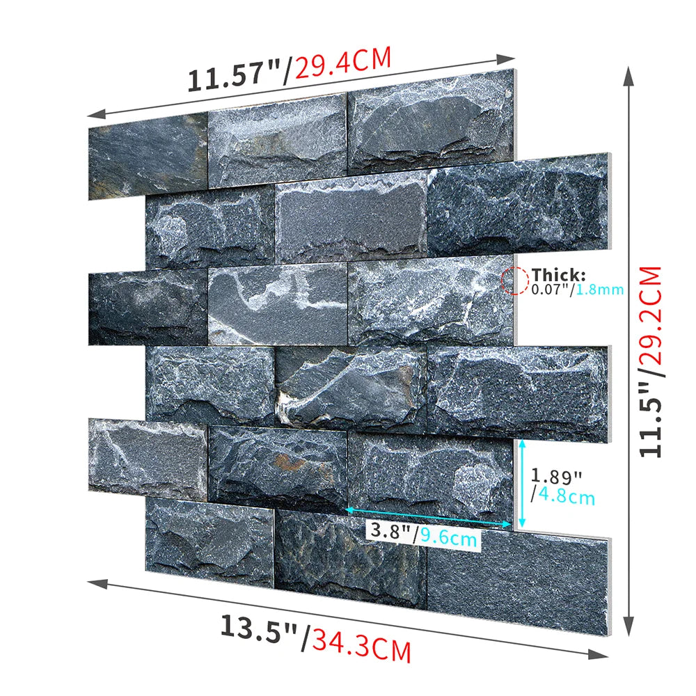 10 Pcs 13.5 X 11.5 Inch Self Adhesive Tile Stickers Waterproof PVC+PE Backsplash Tile Peel and Stick Wall Tiles for Kitchen