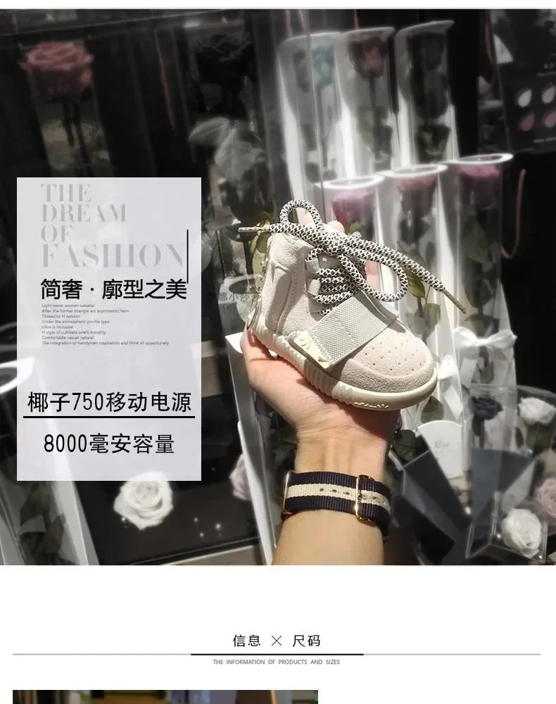 High Quality Portable Battery Charger Powerbank Coconut Sneakers 750 Shoe Power Bank 8000mAh  For All Phone