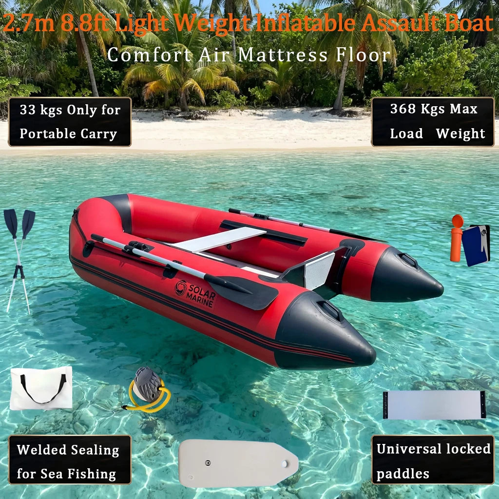 Heat Weld Process Solarmarine 4 Person Air Mat Floor Inflatable Speed Boat High Quality Speed Rescue Boat for Using in Sea Water