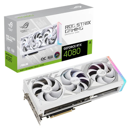 Used ASU'S ROG Strix GeForce RTX 4080 16GB GDDR6X White OC Edition Graphics Card With GDDR6X 256-bit Memory Support OverClock