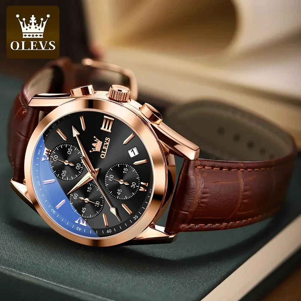 OLEVS 2872 Luxury Original Quartz Watches Chronograph Luminous Hands Waterproof Wristwatches for Men Montre Relojes Pour Homme
