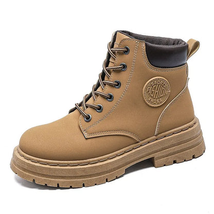 High Top Boots Women's  Autumn New British Style Short Boots Versatile Thick Soled Casual Workwear Boots for Women