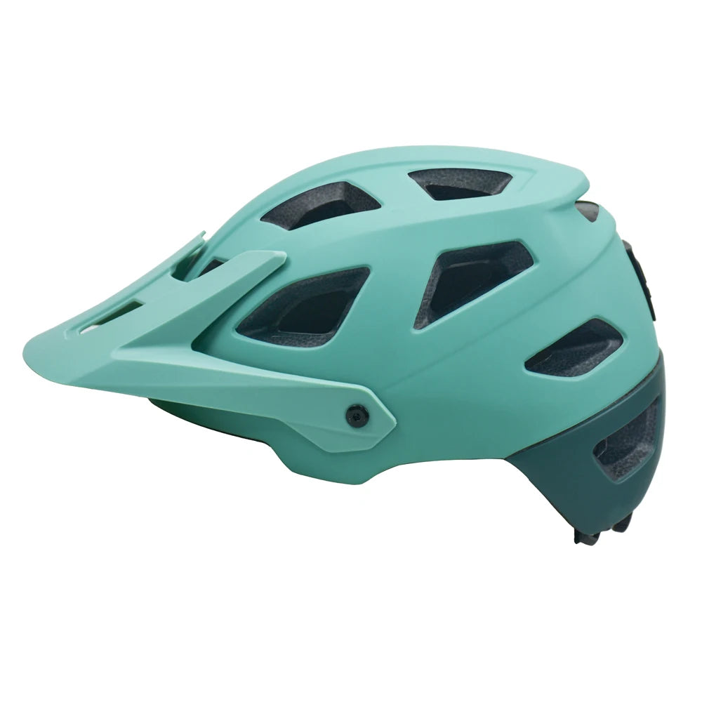2025 NEW LA Bike Helmet with Visor Moutain Bike Helmet with Rear Light Rechargeable Intergrally-mold PC Shell Led Lights Helmet