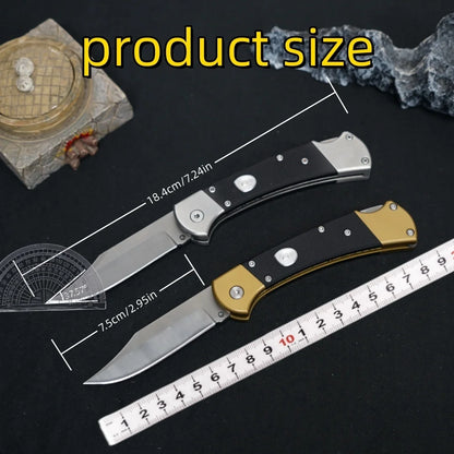 Stainless Steel Wood Outdoor Mini Folding Knife DIY OEM Multi-function Portable Pocket Camping Self-defense Fruit