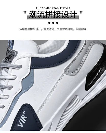 Trendy Men's Breathable Mesh Shoes Thick Sole Sports Fashion Casual Running Shoes Men New Style 2024