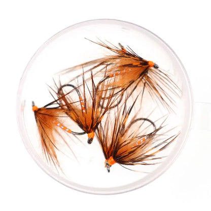 Vampfly 8PCS Size #12 Tenkara Nymph Wet Fly Trout Fishing Fly Soft Hackle Spider Trout Flies Bait Lures Black Orange Yellow