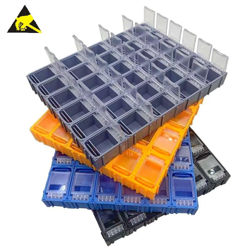 Time-Limited Colored Bins Small Case Storage Racks Anti Static Bag And Box Esd Container Tray