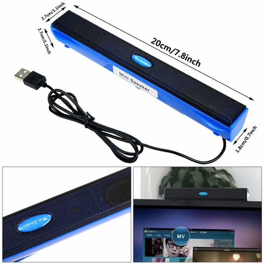 2018 Wired Mini Portable USB Speaker Music Player Amplifier Loudspeaker Stereo Sound Box for Computer Desktop PC Notebook Laptop by PDG ibma