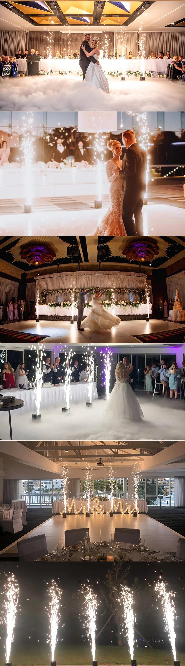 600W Wireless Remote Controlled DMX512 Cold Spark Effect Machine Electronic Dry Ice Fireworks Sparkler for Weddings and Events