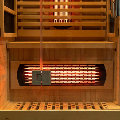 Luxury 1-Person Modern Cedar Electric Sauna Room with Red Cedar Solid Wood and Dry Steam Stove for Apartment or Villa