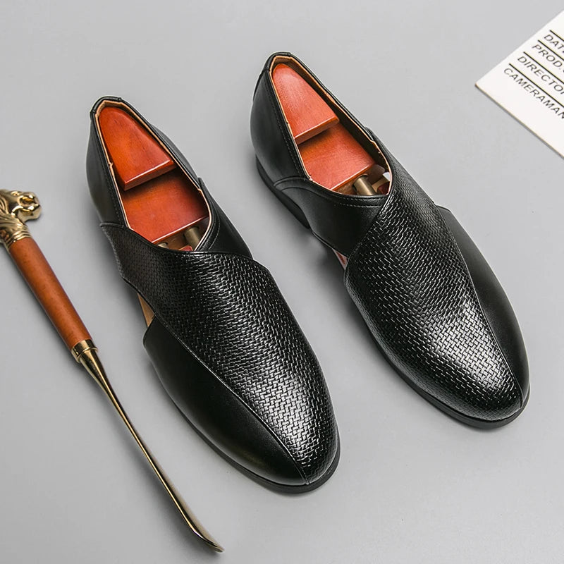 Size 38-47 Summer Casual Shoes Comfortable PU Leather Slip on Goes With Everything Men Dress Shoes