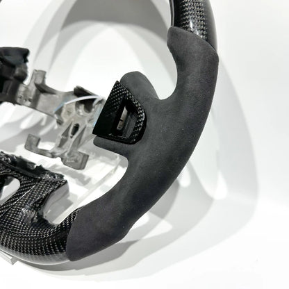 In Stock Flat-bottomed Sporty Glossy Carbon Fiber Alcantara Car Steering Wheel for Renault Megane 3 3RS