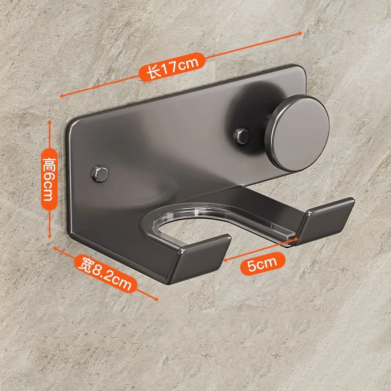 White Gun Grey Bathroom Aluminum Hair Dryer Tools Storage Holders Wall Mounted Shelf Storage Rack