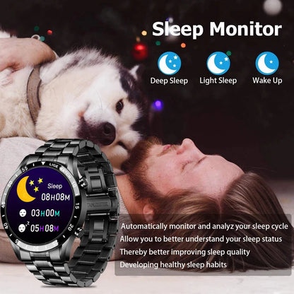 LIGE BW0189 Rugged Steel Men's Smartwatch Answer Dial Call Fitness Tracker Wearable DevicesWaterproof Smart Bracelet for Sports