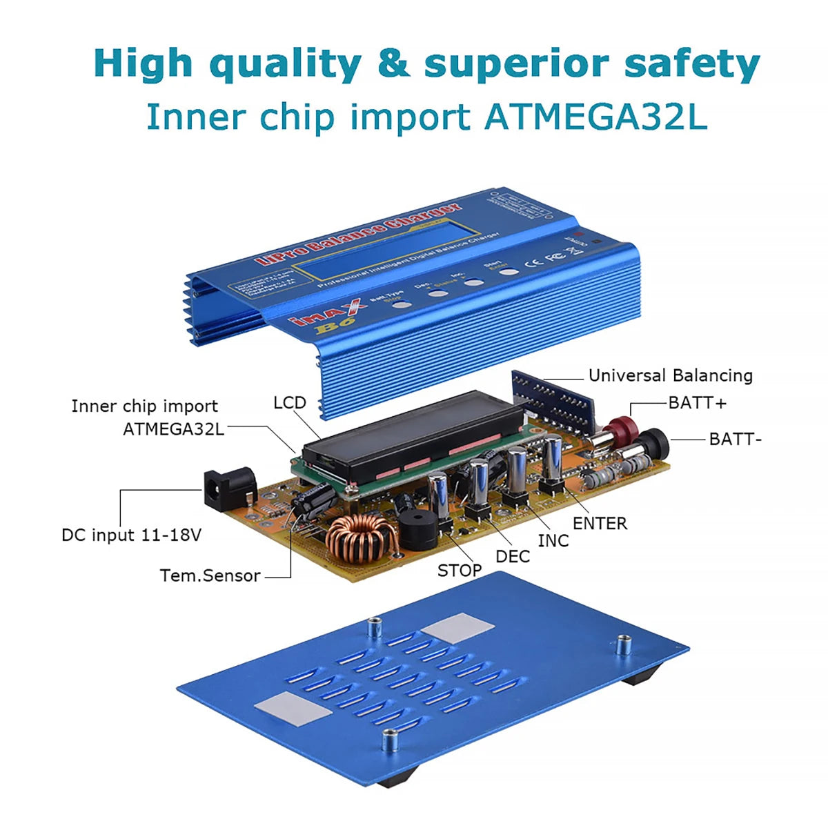 HTRC Imax B6 80W Battery Charger Lipo NiMh Li-ion Ni-Cd Digital RC IMAX B6 Lipro  Balance Charger Discharger Without  Adapter