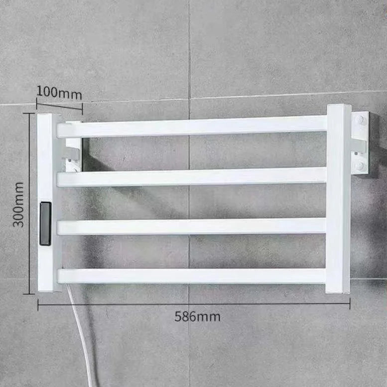 Bathroom Black and White Intelligent Digital Display Temperature Adjustable Drying Heating Electric Towel Rack