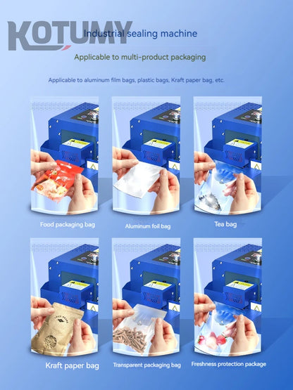 Plastic Bag Sealing Machine Automatic Edge Packaging Machine Handy Portable Bag Sealer Aluminum Foil Bag