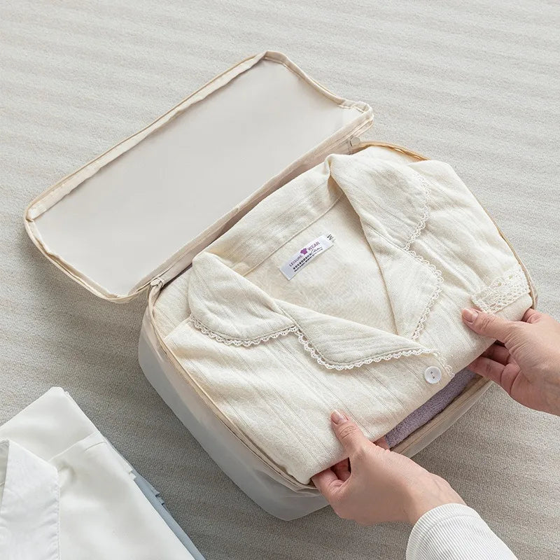 Factory 6 Pieces of Sets Portable Clothes Pouch Travel Bag Set Suitcase Organizers Packing Cubes Luggage Organizer for Travel