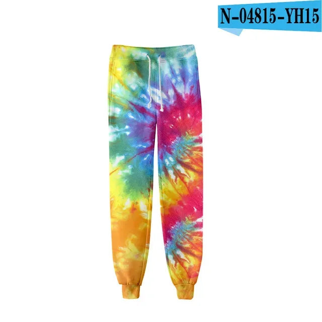 New Hot Sale 3D Print Tie Dye Pink and Green Pants Colorful Psychedelic Trousers Streetwear Men/Women Sweatpants
