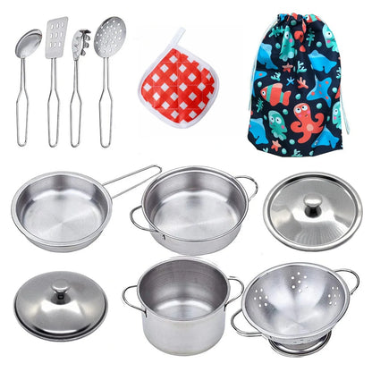 JXD Children's Pretend Cooking Toy Mini Kitchen Set As a Birthday Gift for Kids Baking Apron Set