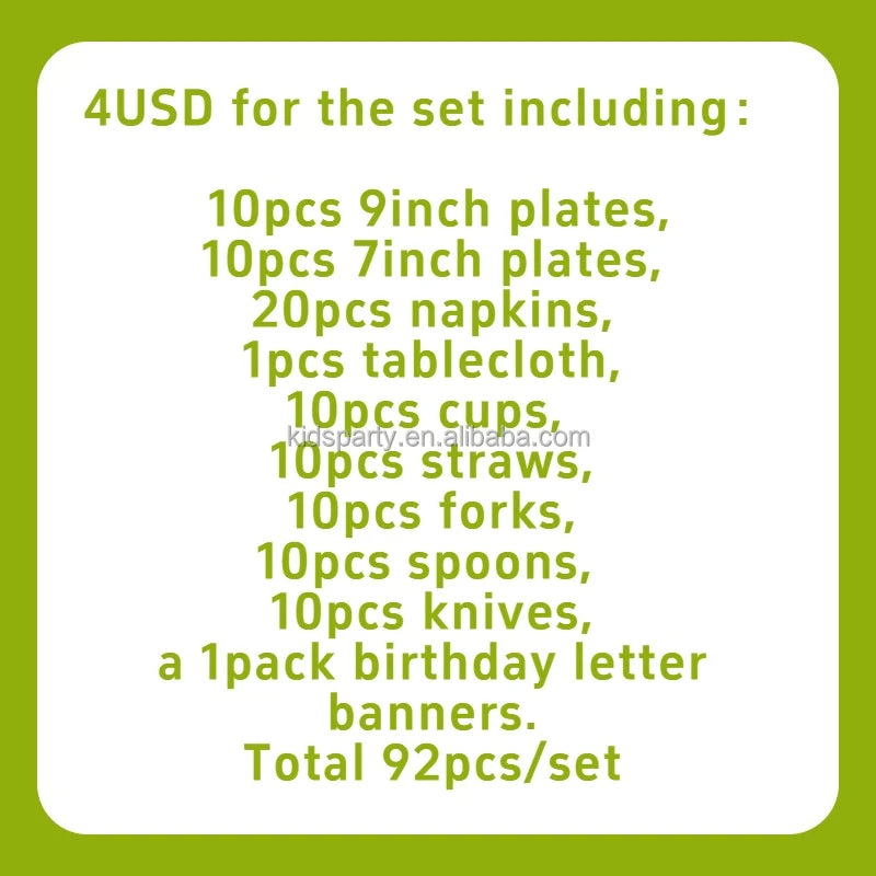92Pcs/Set In-Stock Hot Stamping Series Kit Party Supplies Disposable Tableware Set for Birthday Festival Party Tableware Decor