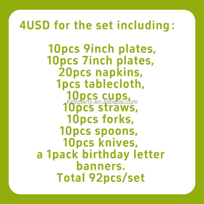 92Pcs/Set In-Stock Hot Stamping Series Kit Party Supplies Disposable Tableware Set for Birthday Festival Party Tableware Decor