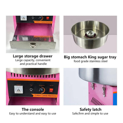 Carnival Party Supplies Candy Floss Making Machines, Popcorn Machines with Cotton Candy Machines, and Sells Wheeled Carts