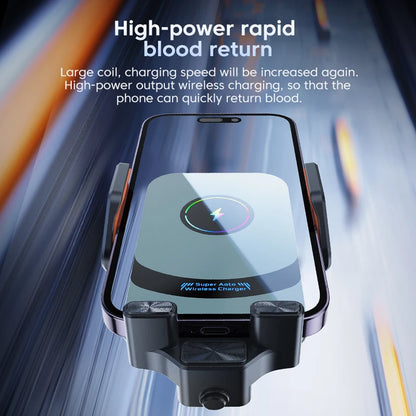 Wireless Car Charger Phone Holder Mount 15W Fast Charging Air Vent Auto Clamping Holders for iPhone 16 15 Pro Max New Products