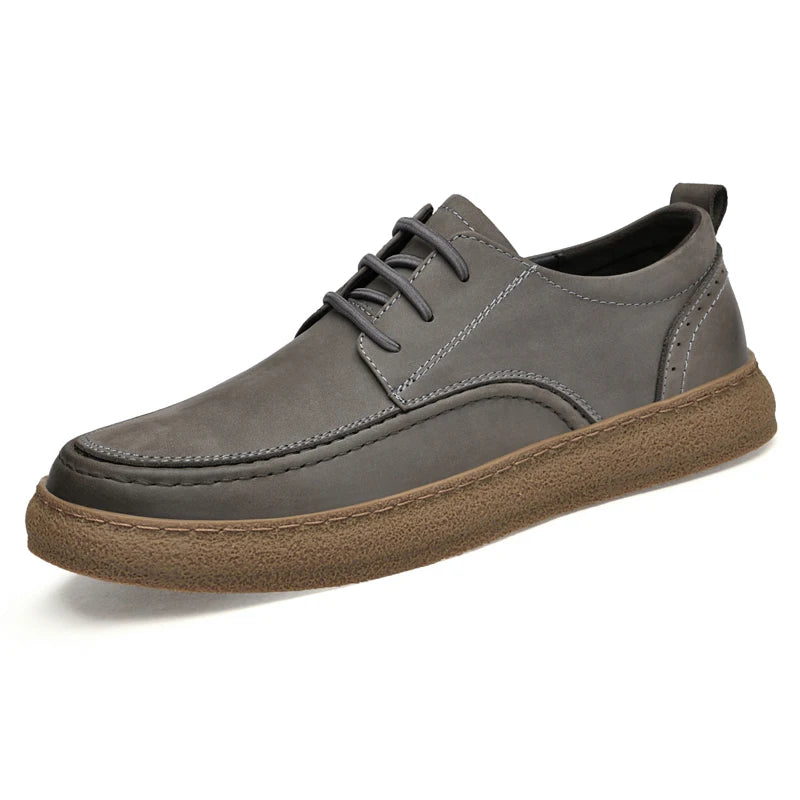 New Wholesale Lace-up Fashion Female Leather Boots for Women 37-46 Big Size Real Cow Skin Boat Shoes Original Famous 2025
