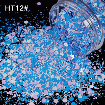 Bulk KG Bag Holographic Macaron Glitters Solvent Resistant Polyester Chunky Glitter for Resin Craft Tumbler Snowglobe
