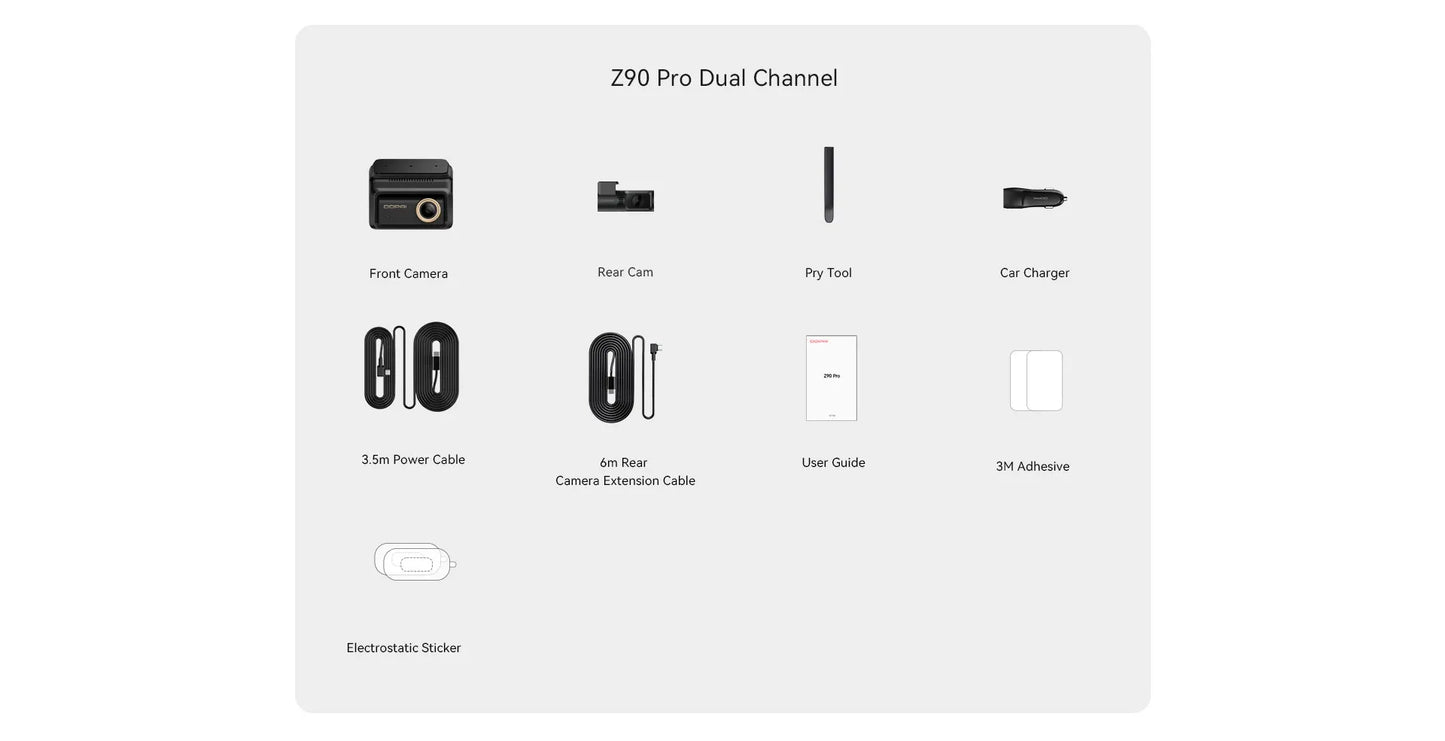 DDPAI Z90 Master/Z90 Pro /Z90  Series Flagship Dual Lens Triple Vision Car Dash Cam Video Recorder ADAS WDR Loop Recording Touch