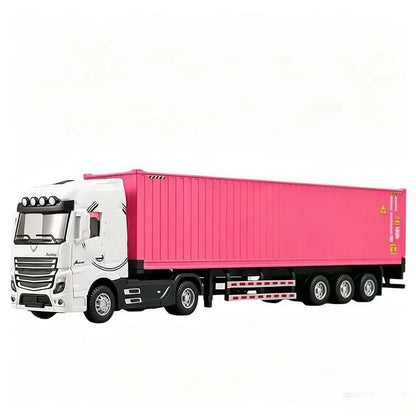 In Stock 1/50 Diecast Truck Model Toys Simulation Transport Heavy Vehicle Pull Back Container Full Alloy Metal Toy Car for Boy