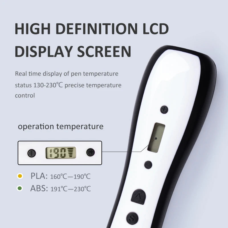 JER Hot Sales 3d Pen 3d Drawing Printer Pen with LCD Display Professional 3d Printing Pen Child Wireless