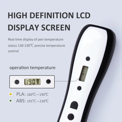 JER Hot Sales 3d Pen 3d Drawing Printer Pen with LCD Display Professional 3d Printing Pen Child Wireless