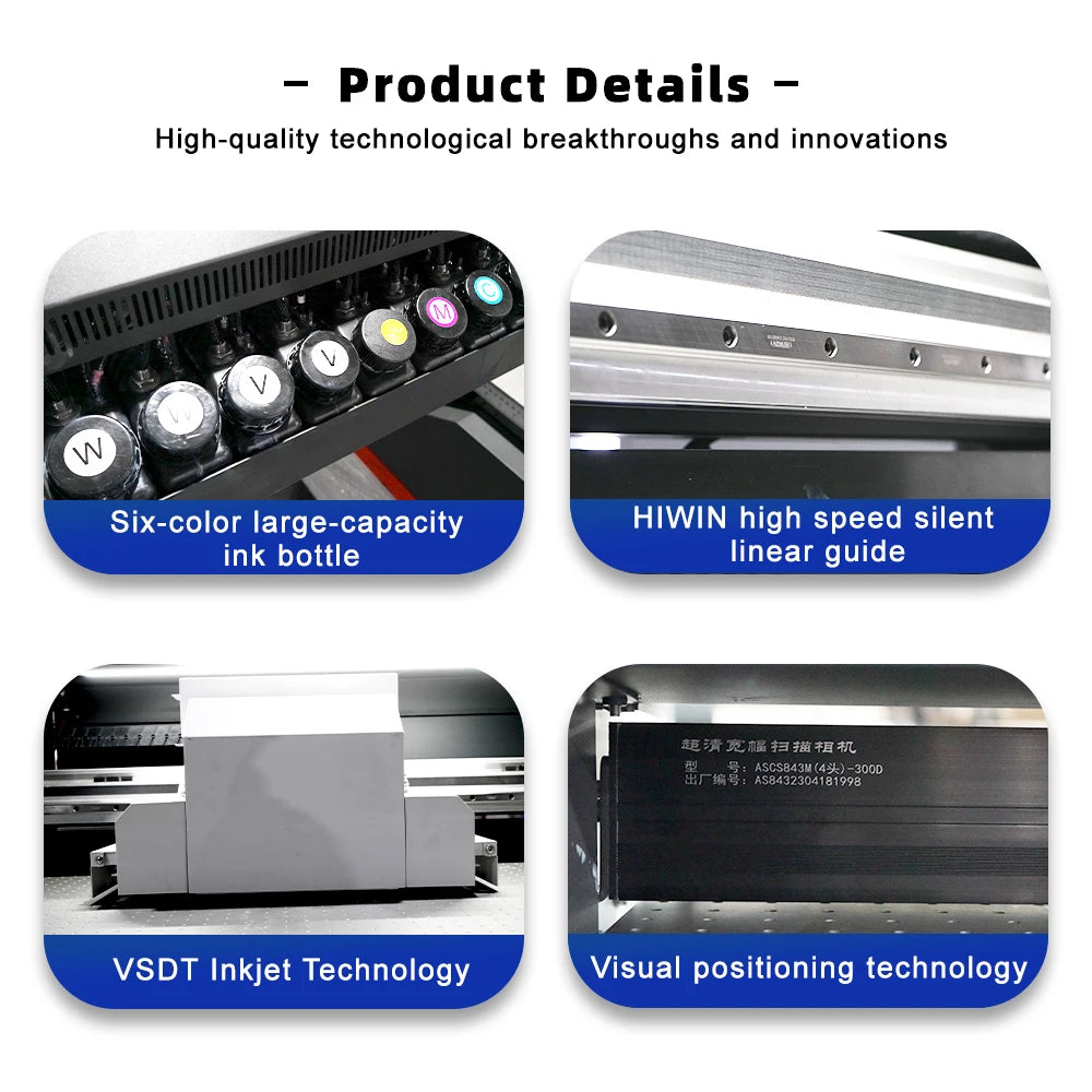 Factory Supply 90x60cm Flatbed UV Printer Camera Scanning 3 Heads Eps I3200-U1 Digital Printer With Smart Scanning Option